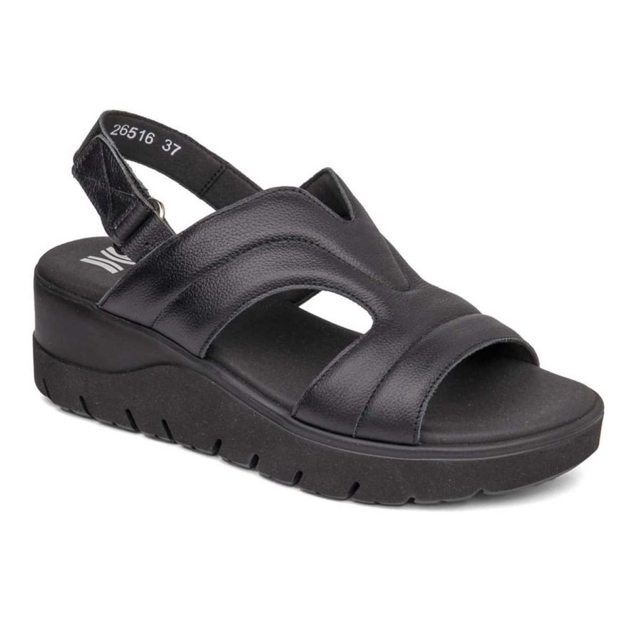 Callaghan 26516 Uwanja Women\'s Platform Sandals Black | OJIWLK