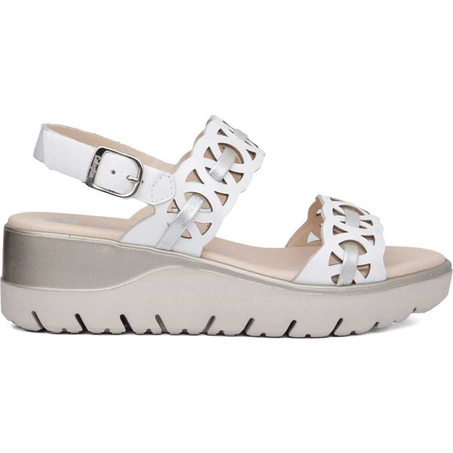 Callaghan 26517 Uwanja Women's Wedge Sandals White | KUVYAJ
