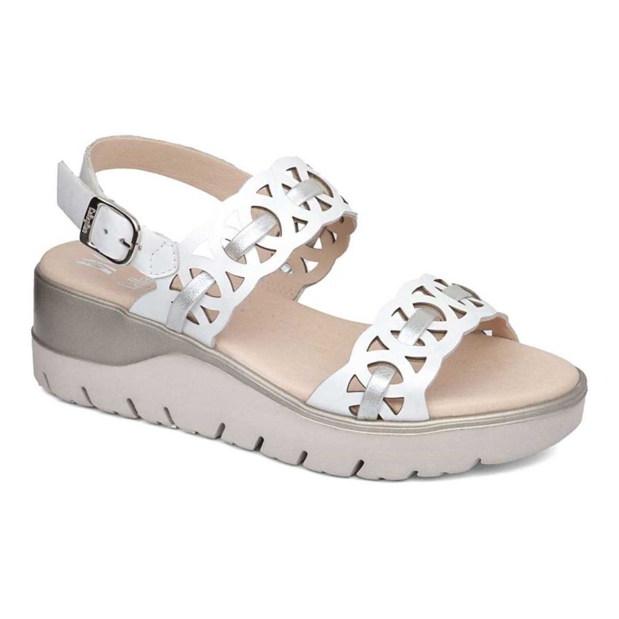 Callaghan 26517 Uwanja Women\'s Wedge Sandals White | KUVYAJ