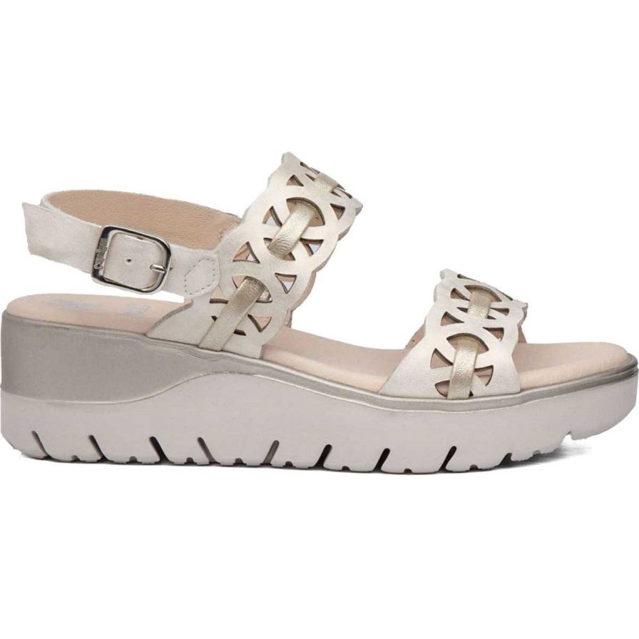 Callaghan 26517 Uwanja Women's Wedge Sandals Beige | SCWFYG
