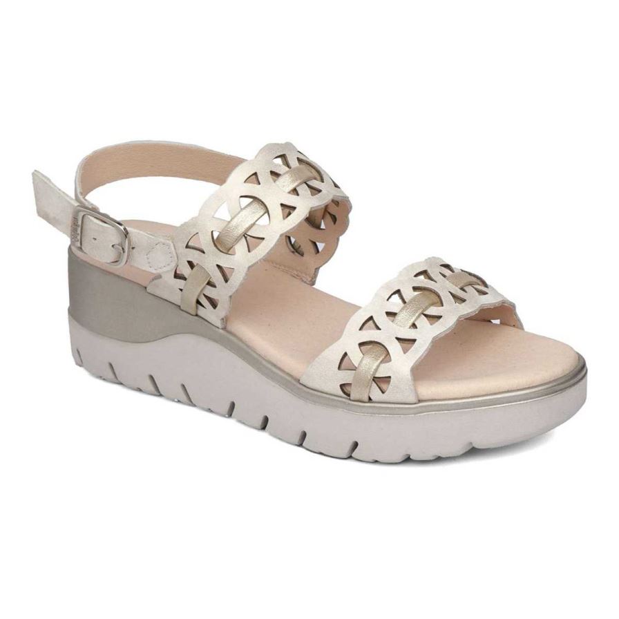 Callaghan 26517 Uwanja Women\'s Wedge Sandals Beige | SCWFYG