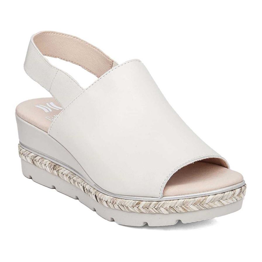 Callaghan 29802 Mara Women\'s Platform Sandals White | SYTJHK