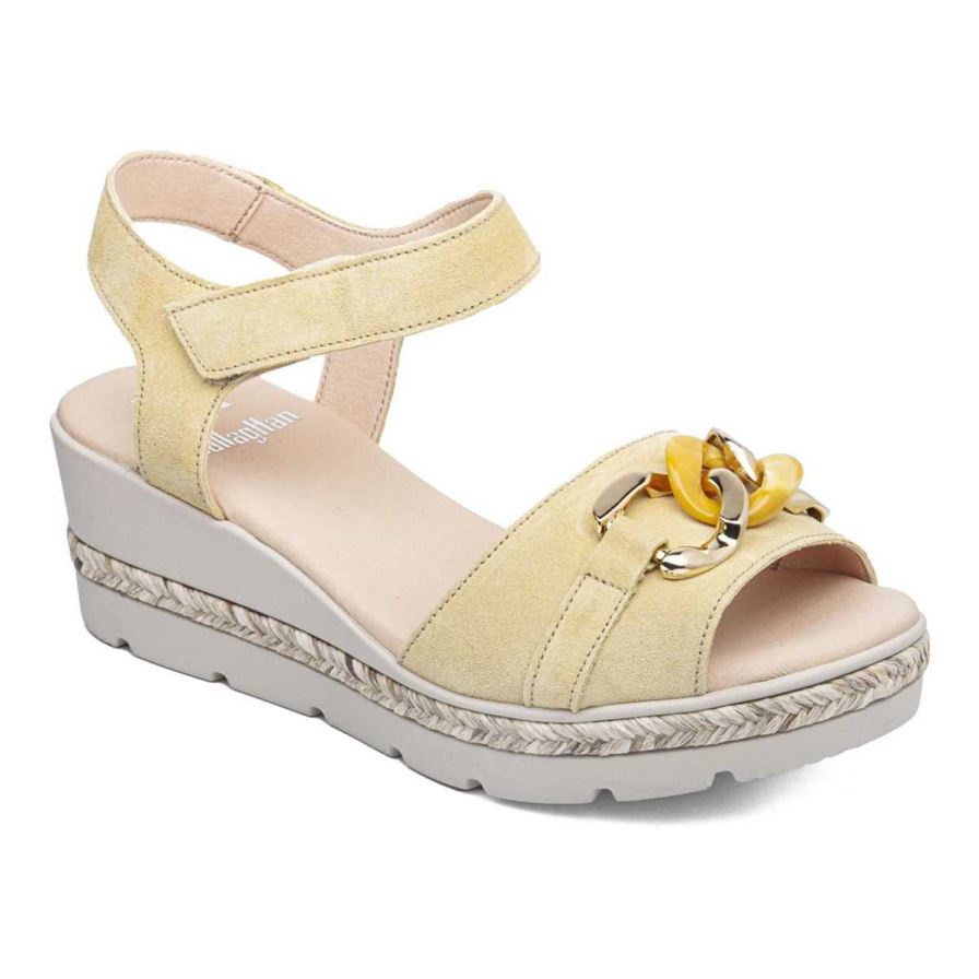 Callaghan 29807 Mara Women\'s Wedge Sandals Yellow | VINBZD