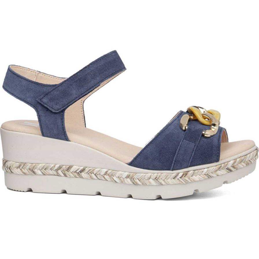 Callaghan 29807 Mara Women's Wedge Sandals Navy | WAUFHP