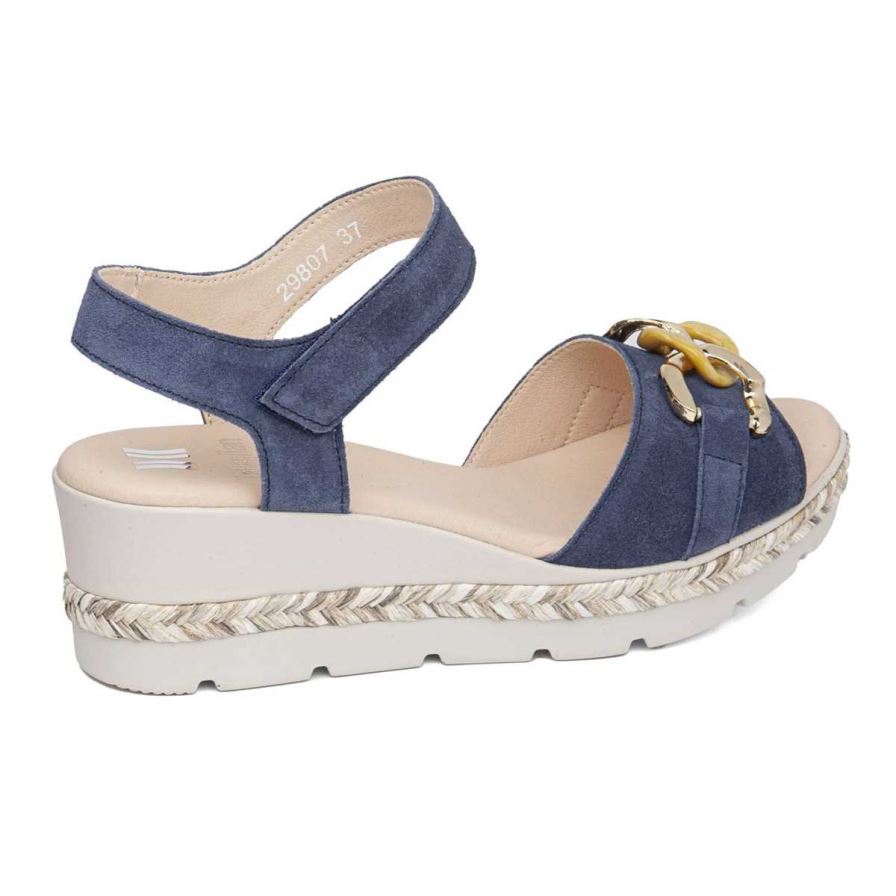 Callaghan 29807 Mara Women's Wedge Sandals Navy | WAUFHP