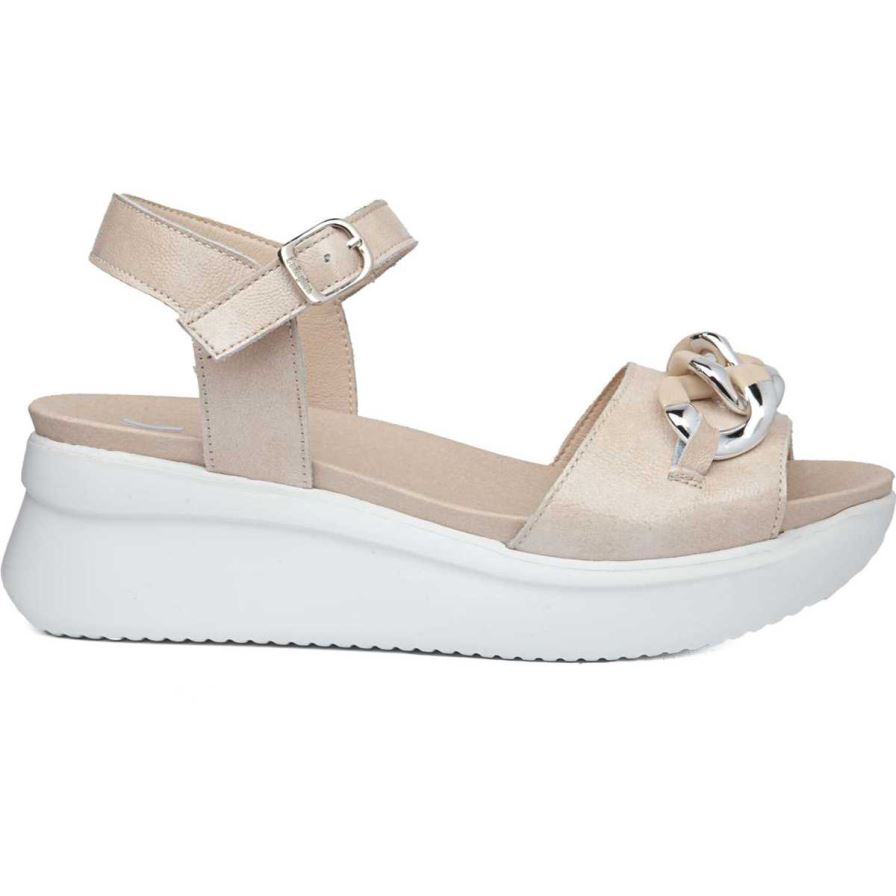 Callaghan 29910 Llana Women's Wedge Sandals Beige | EDCFHW