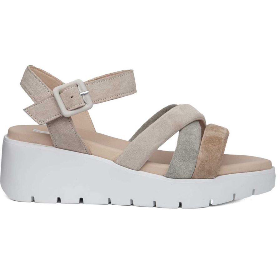 Callaghan 32000 Bera Women's Wedge Sandals Beige | NEIUHT