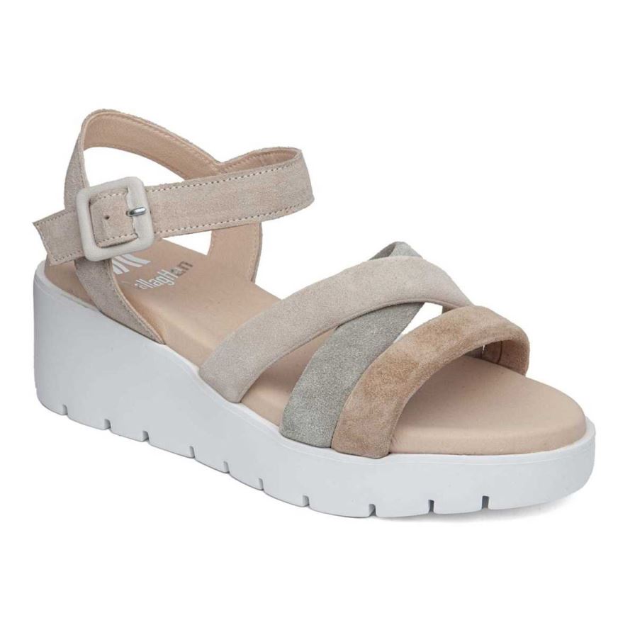 Callaghan 32000 Bera Women\'s Wedge Sandals Beige | NEIUHT