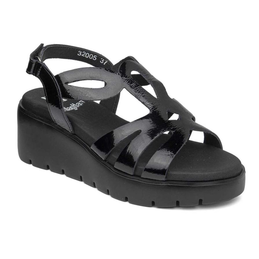 Callaghan 32005 Bera Women\'s Platform Sandals Black | NELAMS