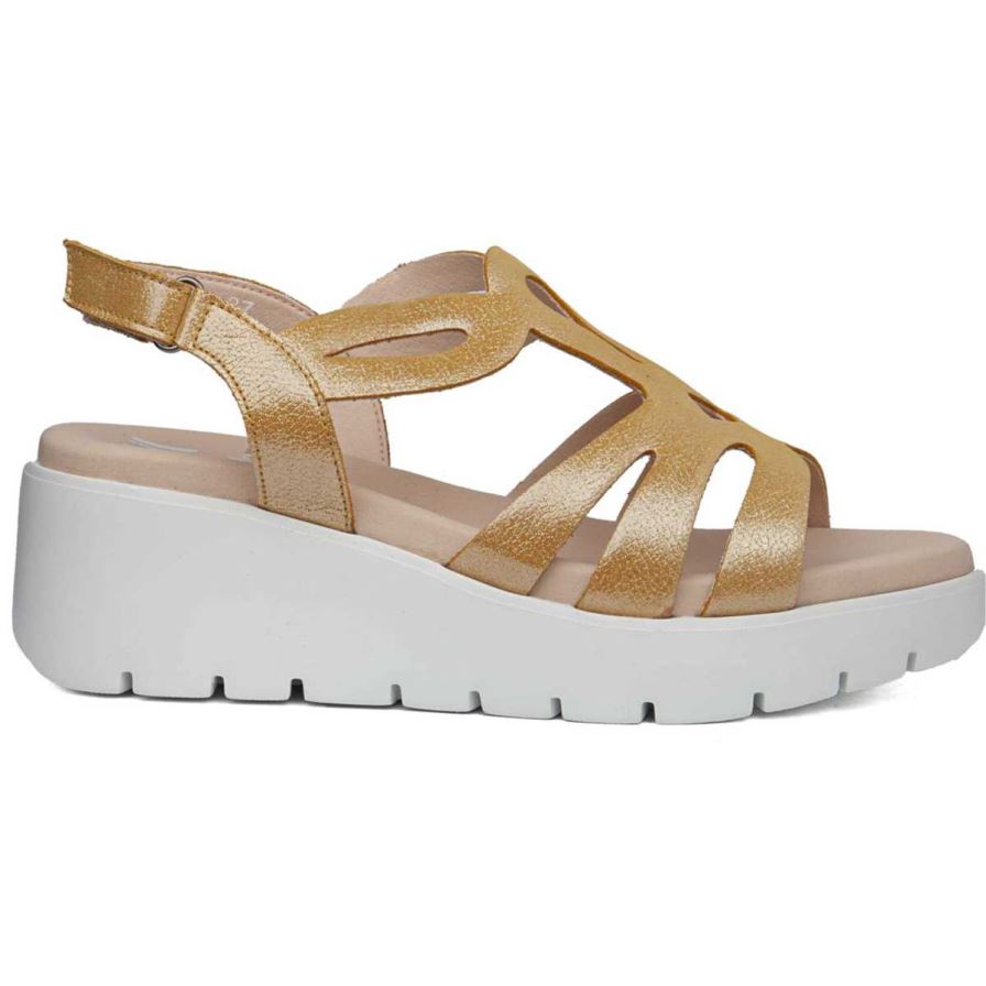 Callaghan 32005 Bera Women's Platform Sandals Gold | WUGDQO