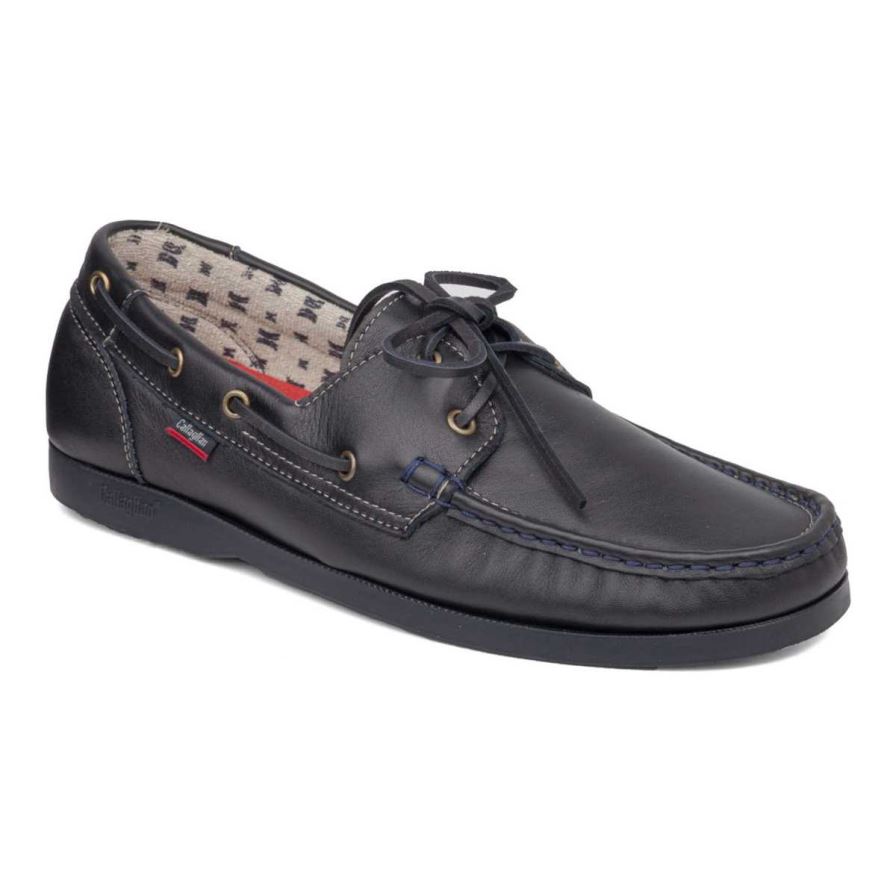 Callaghan 51604 Yate Men\'s Boat Shoes Black | DFWKOE