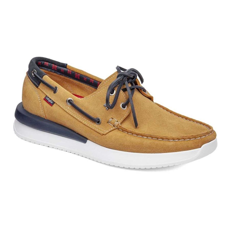 Callaghan 52100 Moses Men\'s Boat Shoes Yellow | YOXQJA