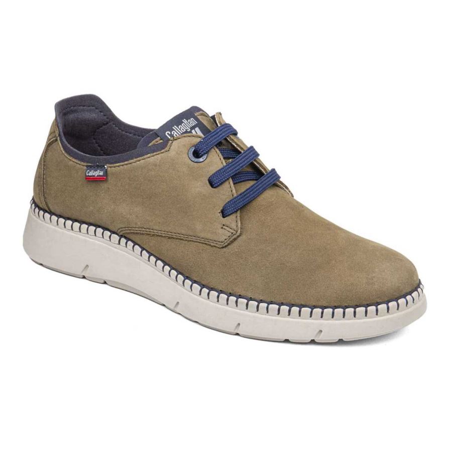 Callaghan 53500 Circular Men\'s Lace Up Shoes Olive | CBOVQZ